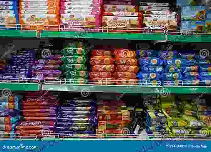 A Vibrant Display Of Sweet Snacks In The Grocery Store Aisle, Featuring Candies, Chocolates, And Cookies Snacks: Adventures In Food Aisle By Aisle