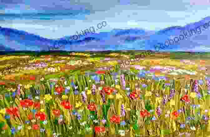 A Vibrant Painting Of A Meadow Filled With Wildflowers Towards Light: Landscape Paintings Of British Columbia