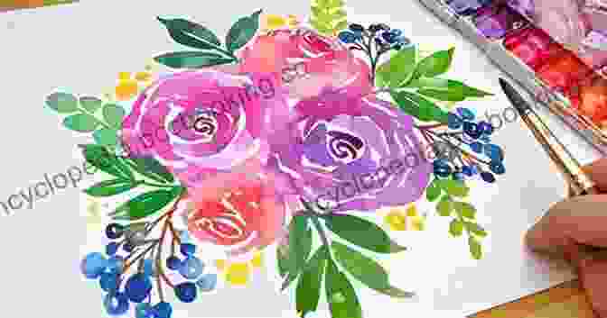 Aquarelle Essentials: Let's Begin Book Cover Featuring A Vibrant Watercolor Painting Of A Bouquet Of Flowers Aquarelle Essentials Let S Begin Alejandra Viscarra