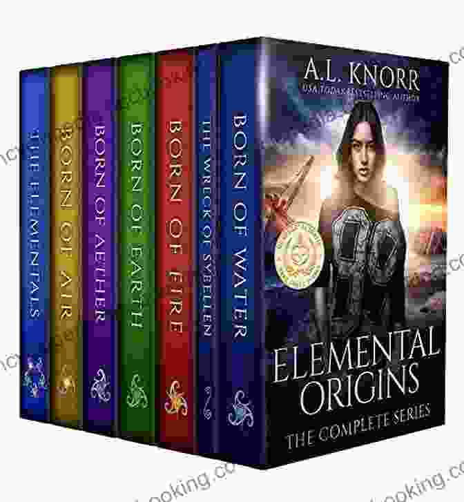 Book Cover Of The Elemental Origins, Featuring An Elemental Master Surrounded By Swirling Elemental Energies Born Of Aether: An Asian Fantasy Elemental Origins Novel (The Elemental Origins 4)
