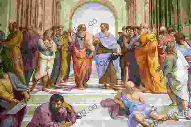 Depiction Of Ancient Greek Philosophers Gathered In A Lively Discussion About The Concept Of Time A Brief History Of The Philosophy Of Time