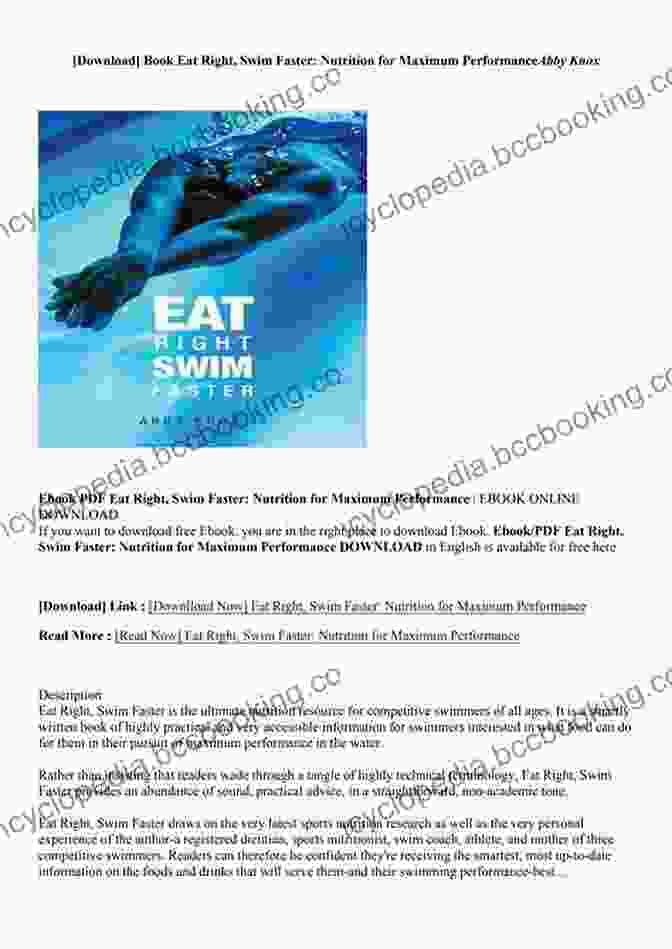 Eat Right Swim Faster Nutrition For Maximum Performance Eat Right Swim Faster: Nutrition For Maximum Performance