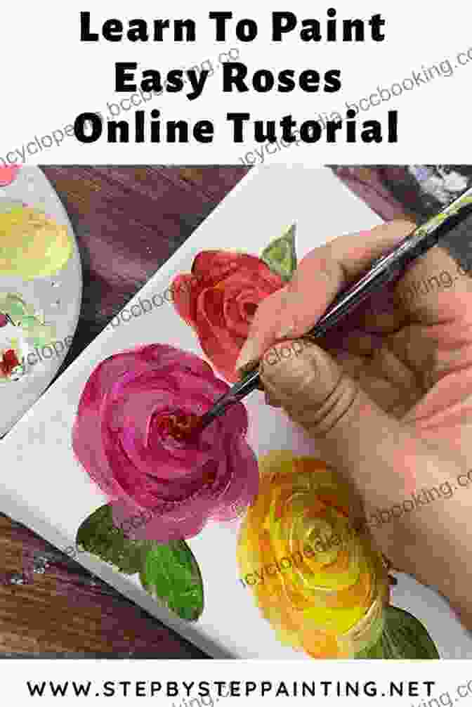 Page From Aquarelle Essentials: Let's Begin Showing A Step By Step Tutorial For Painting A Rose Aquarelle Essentials Let S Begin Alejandra Viscarra