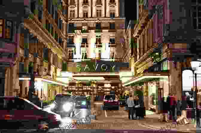 The Grand Facade Of The Savoy Hotel In London, With People Walking In And Out. London Souvenirs Alec Rowell
